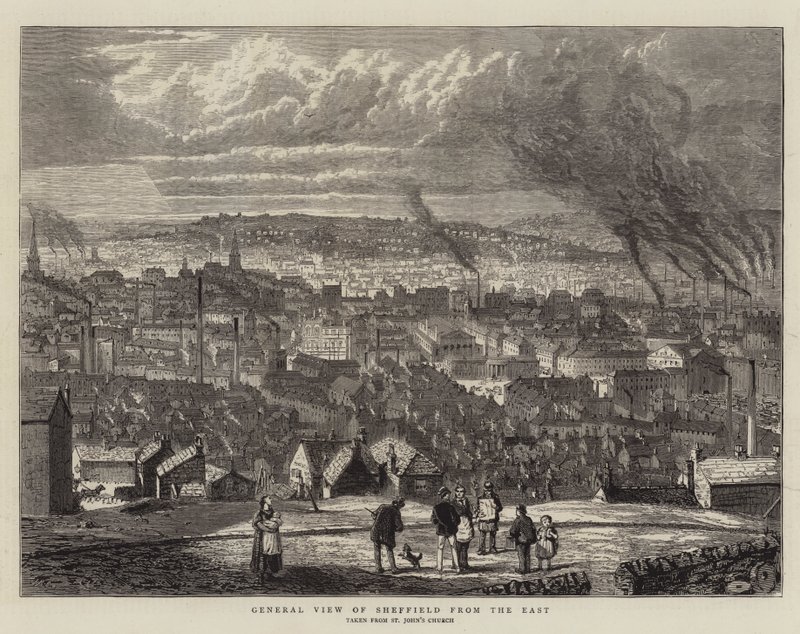 Vue générale de Sheffield depuis l