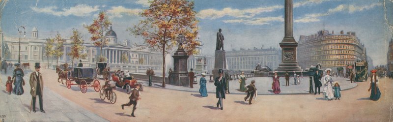 Vue générale du coin sud-est de Trafalgar Square - English School