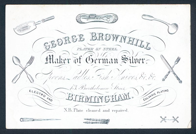 Carte de visite de George Brownhill, fabricant d