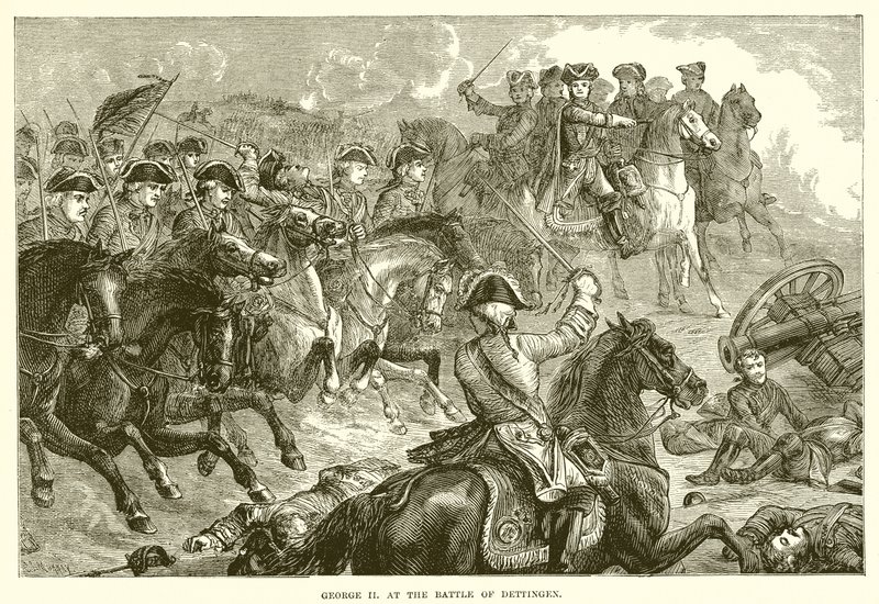 George II à la bataille de Dettingen - English School