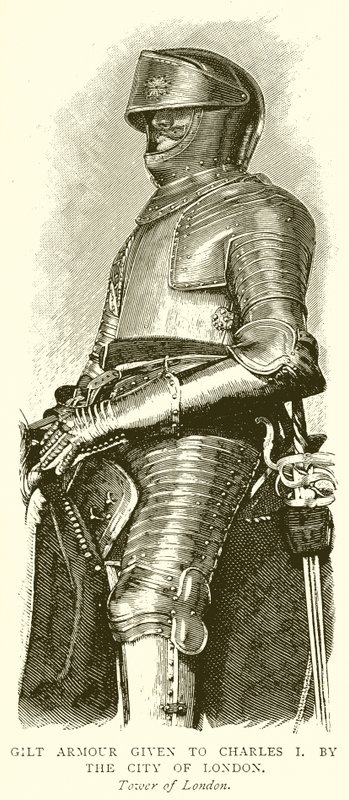 Armure dorée offerte à Charles Ier par la ville de Londres - English School