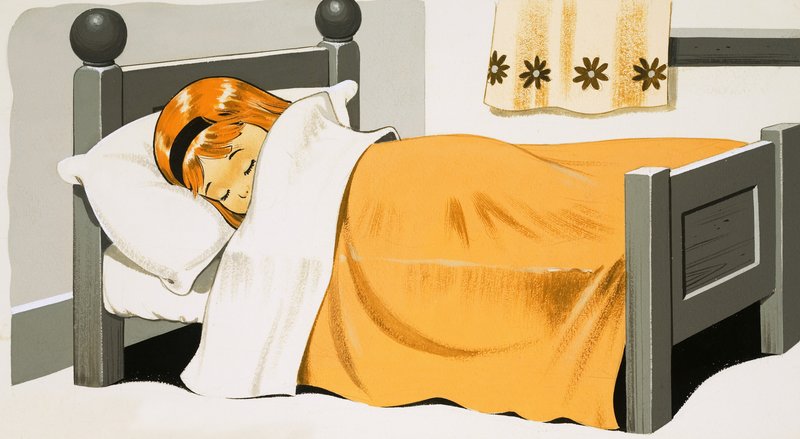 Fille endormie dans son lit - English School