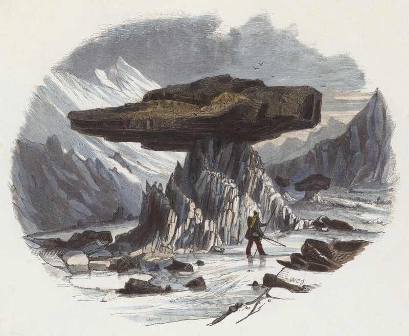 Tables de glacier (gravure en couleur) - English School