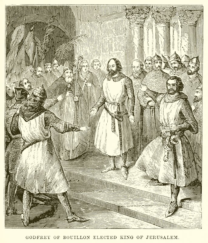 Godefroy de Bouillon élu roi de Jérusalem - English School