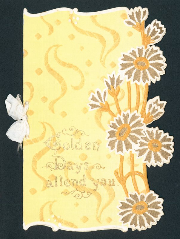 Carte de fleur dorée - English School