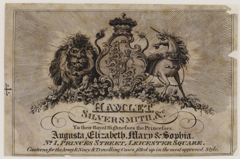 Orfèvres et argentiers, Hamlet, carte de visite - English School
