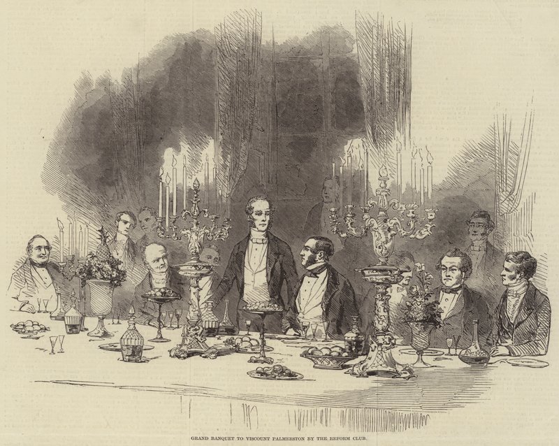 Grand banquet pour le vicomte Palmerston par le Reform Club - English School