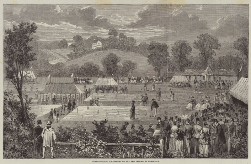 Grand tournoi de croquet sur le nouveau terrain de Wimbledon - English School