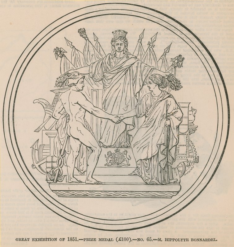 Grande Exposition de 1851 - médaille de prix (100 £), décernée à M. Hippolyte Bonnardel - English School