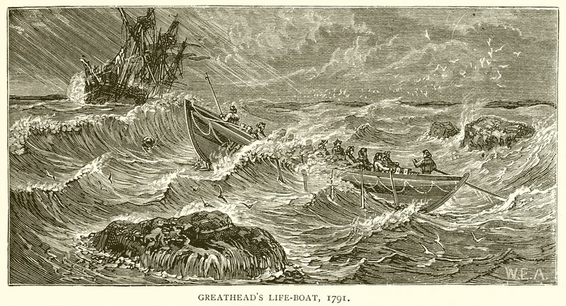 Le bateau de sauvetage de Greathead, 1791 - English School