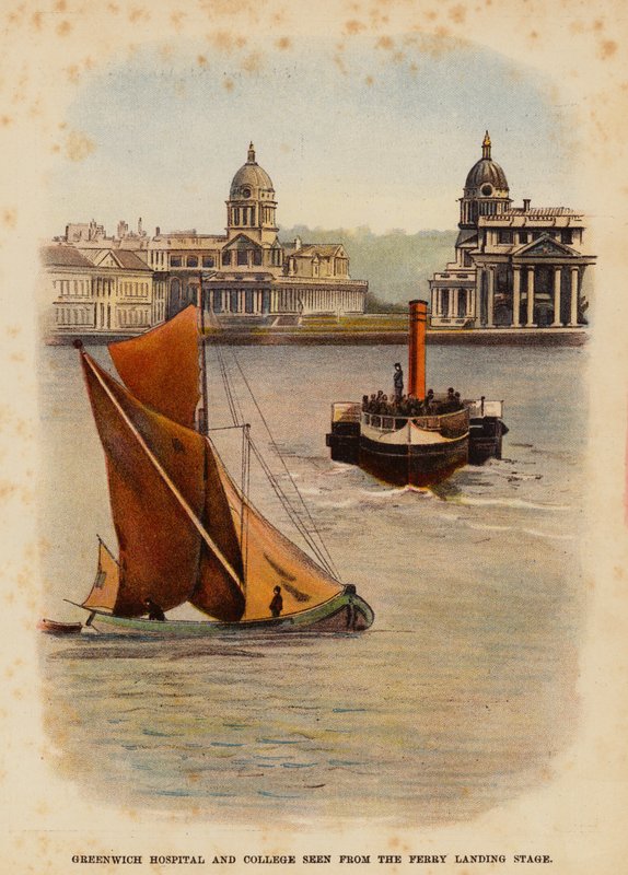 Hôpital et collège de Greenwich vus depuis le débarcadère du ferry - English School