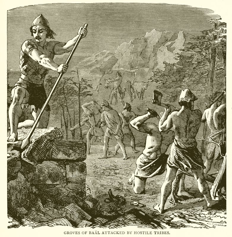 Bosquets de Baal attaqués par des tribus hostiles - English School