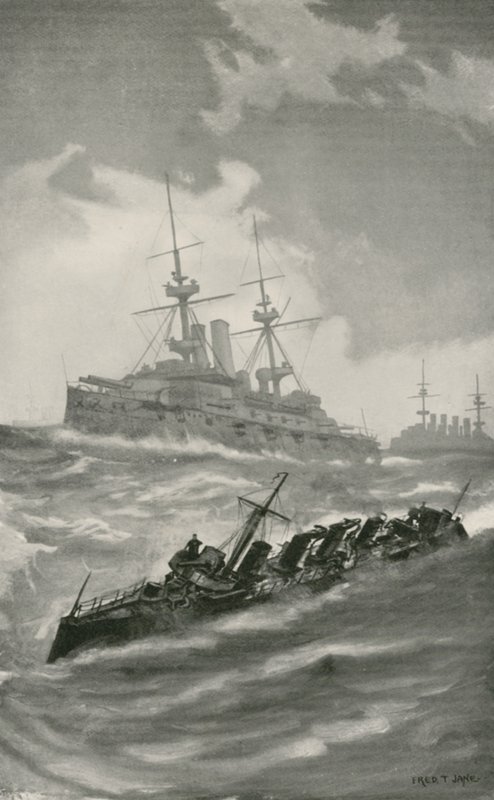H. M. S. Mars, Terrible, et Dragon croisant dans la Manche - English School