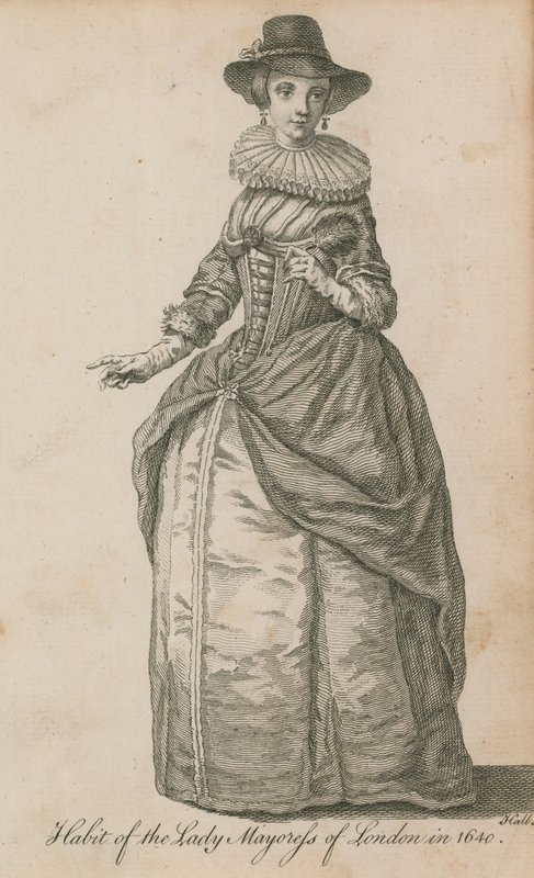 Habit de la Lady Mayoress de Londres en 1640 - English School