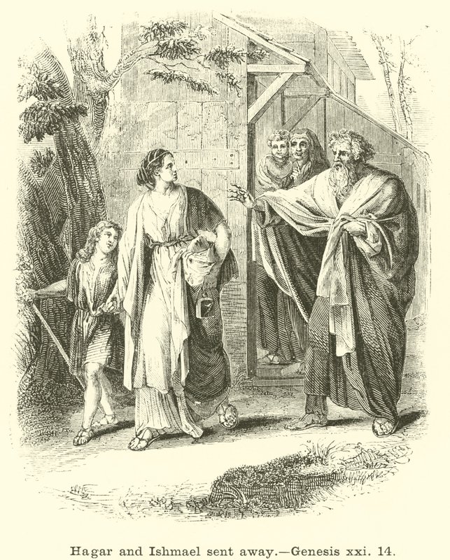 Agar et Ismaël chassés, Genèse, xxi, 14 - English School