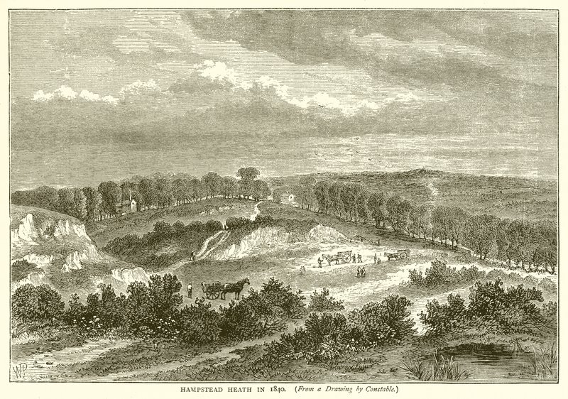 Hampstead Heath en 1840 - English School