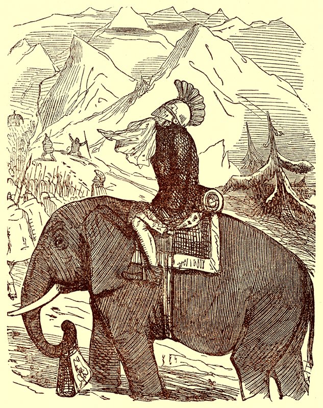Hannibal traversant les Alpes, illustration de L