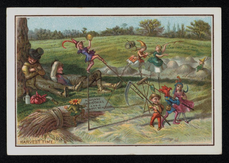 Temps de récolte, carte de vœux de Noël - English School