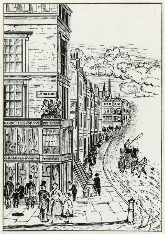 Hatton Garden et Holborn, 1866 - English School
