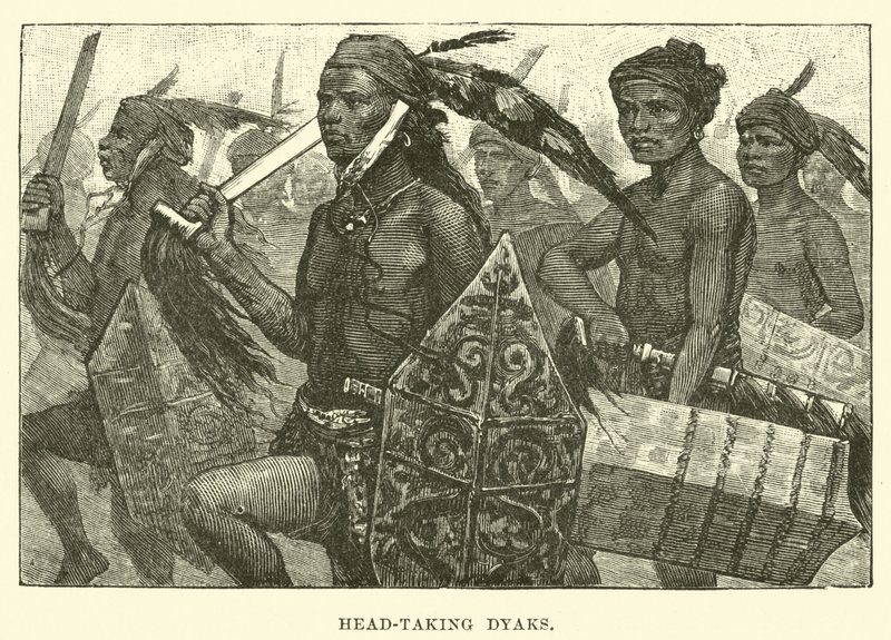 Dyaks prenant des têtes - English School