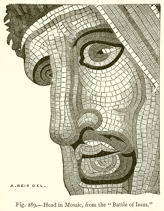 Tête en mosaïque, de la bataille d