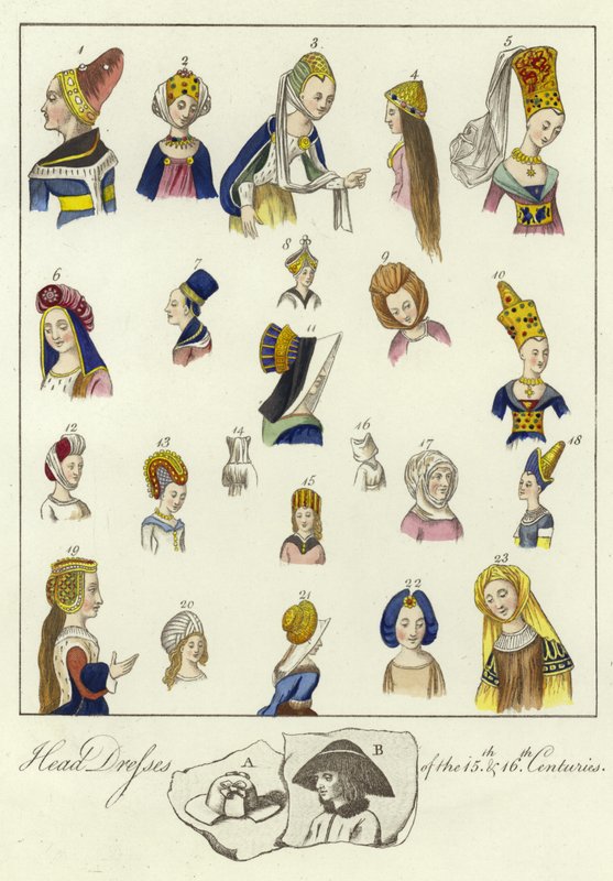 Coiffures des 15ème et 16ème siècles - English School