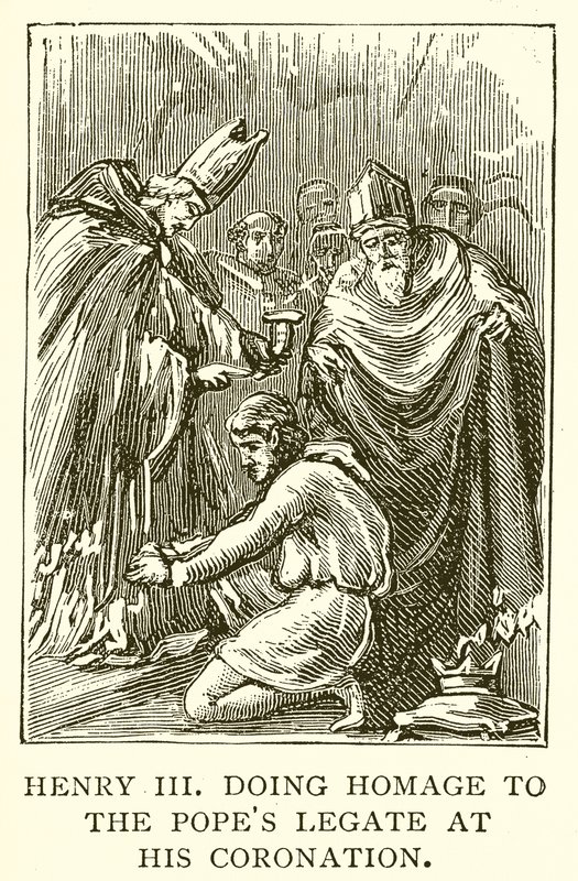 Henri III rendant hommage au légat du pape lors de son couronnement - English School