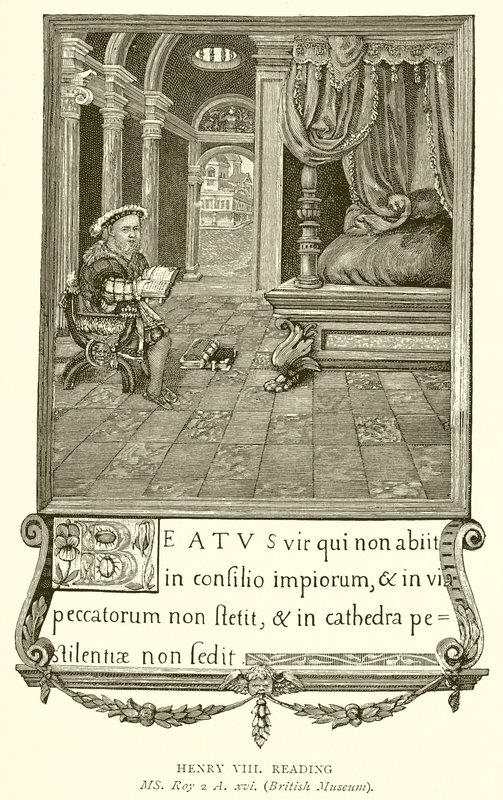Henri VIII lisant - English School