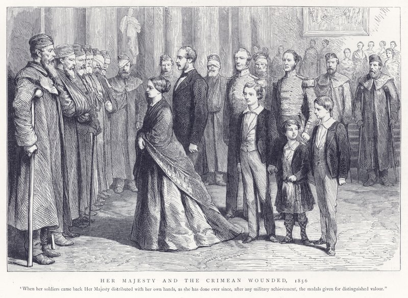 Sa Majesté et les blessés de Crimée, 1856 - English School