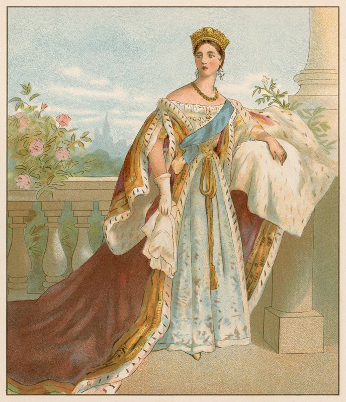 Sa Majesté dans ses Robes de Couronnement - English School