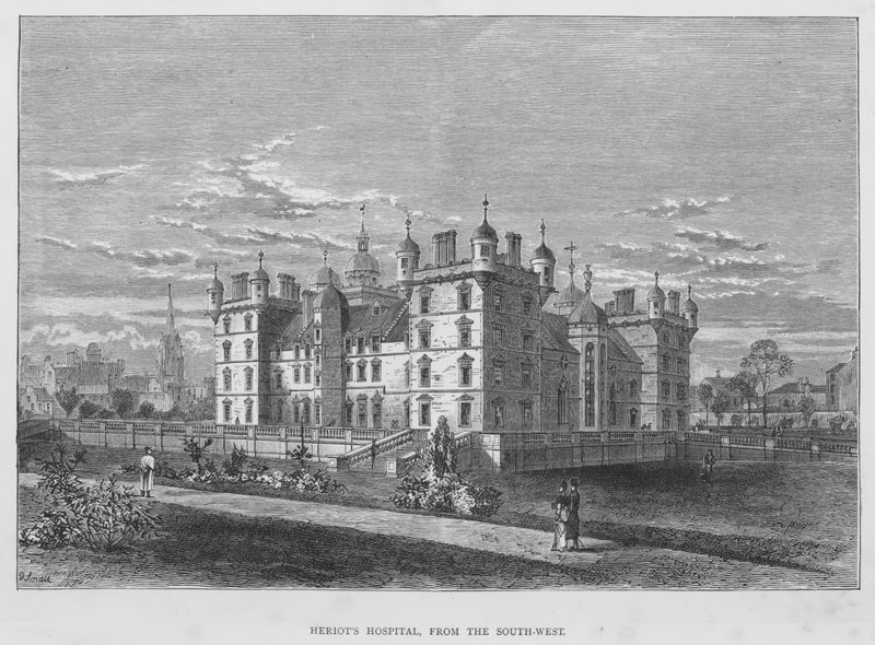 Hôpital de Heriot, depuis le sud-ouest (gravure) - English School
