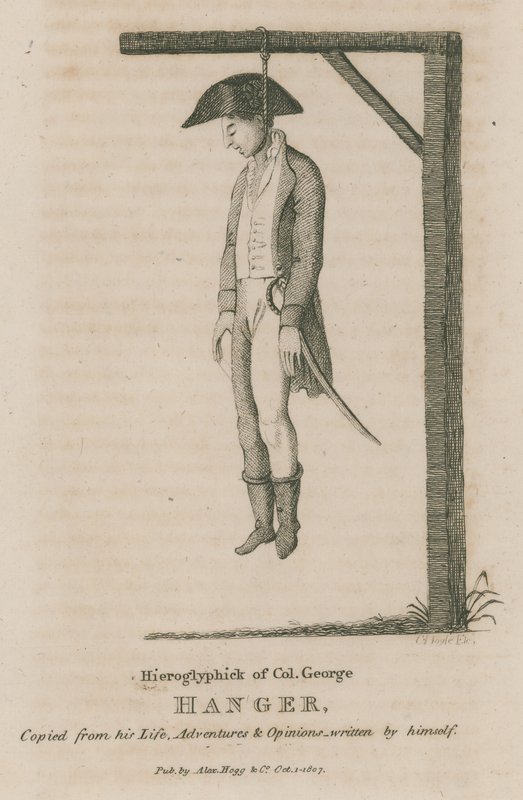 Hiéroglyphe du colonel George Hanger - English School