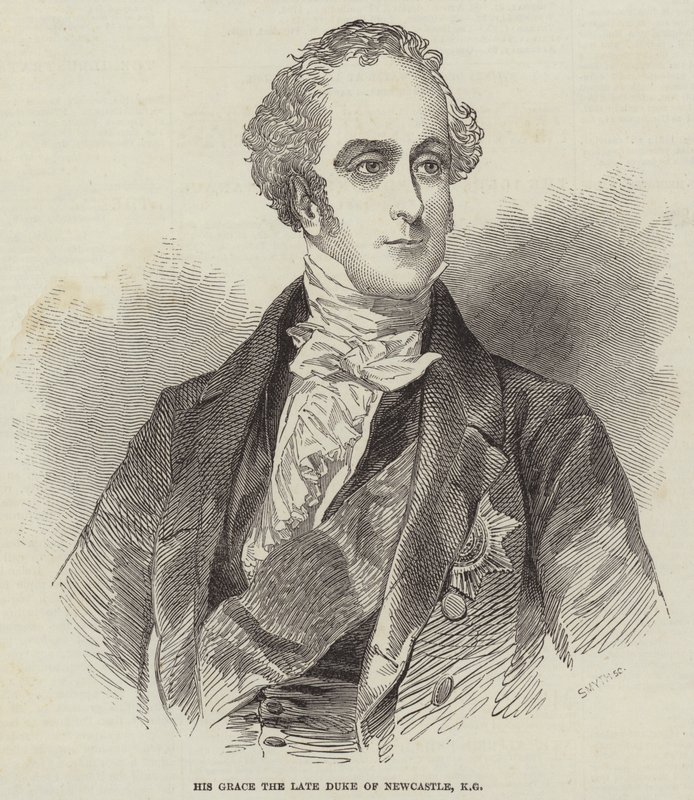 Sa Grâce feu le duc de Newcastle, KG (gravure) - English School