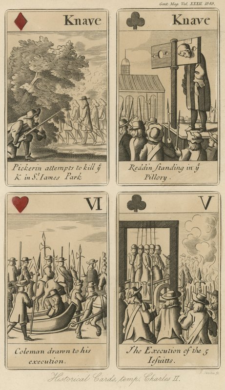 Cartes à jouer historiques racontant l