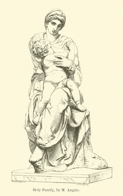 Sainte Famille, par M. Angelo (gravure) - English School