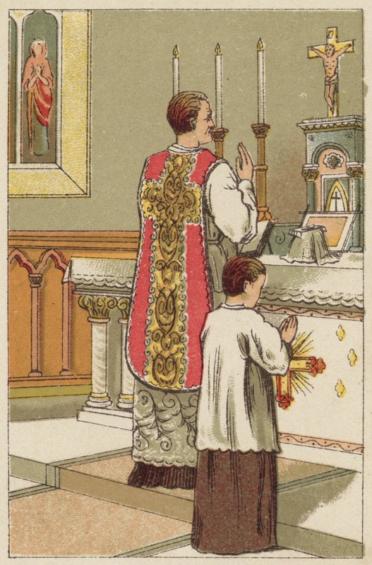 Sainte Messe (lithographie en couleur) - English School