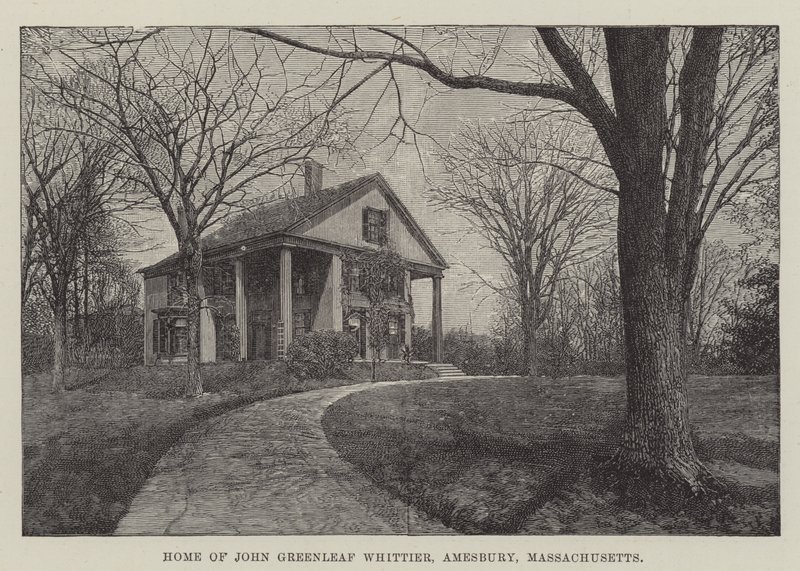Maison de John Greenleaf Whittier, Amesbury, Massachusetts (gravure) - English School