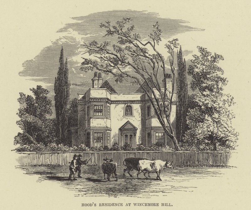 La résidence de Hood à Winchmore Hill (gravure) - English School