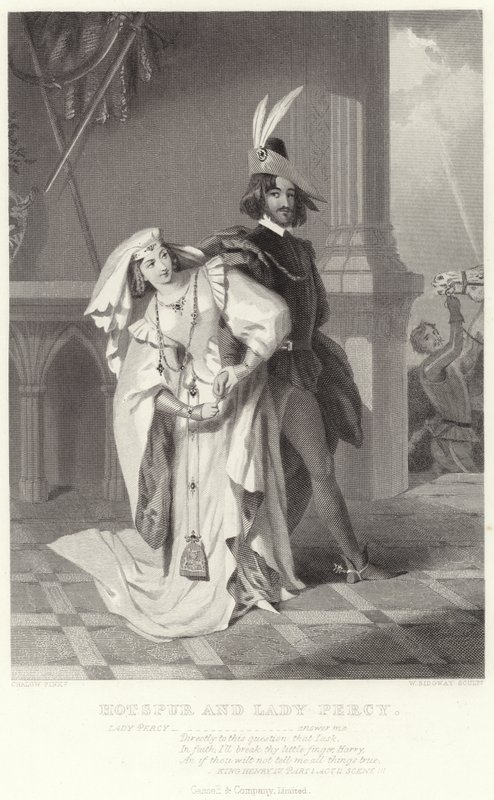 Hotspur et Lady Percy, Henri IV, Partie I, Acte II, Scène III - English School