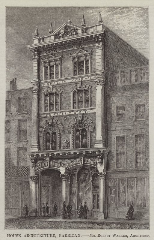 Architecture de Maison, Barbican, M. Robert Walker, Architecte (gravure) - English School