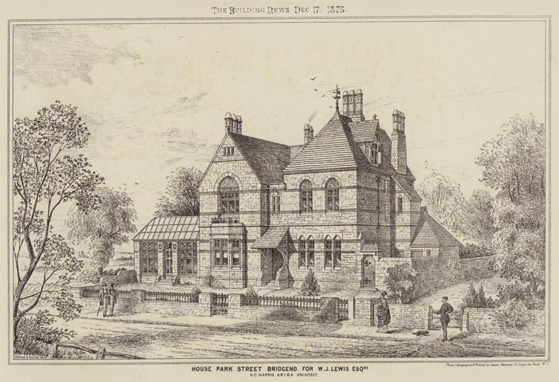 Maison Park Street Bridgend, pour W J Lewis Esquire (gravure) - English School