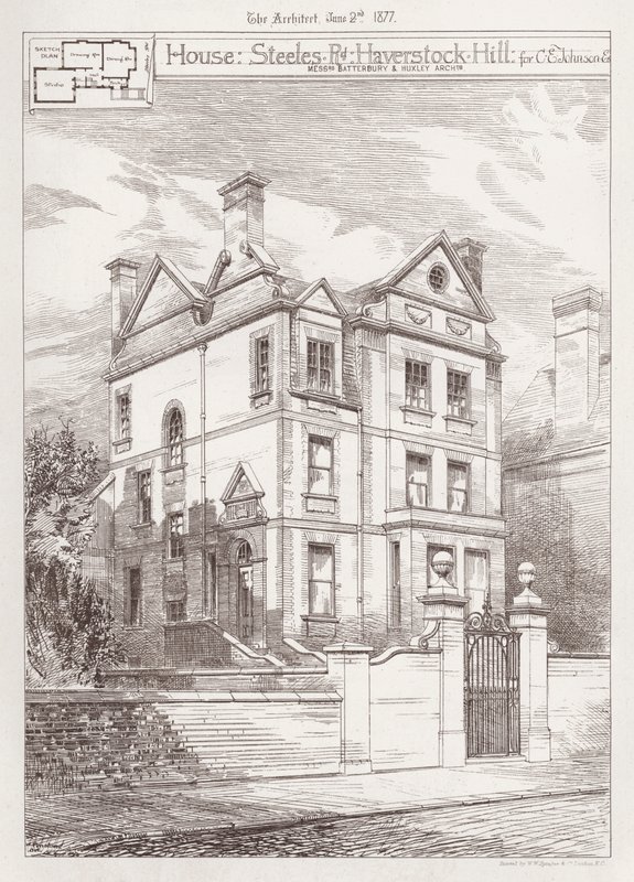 Maison, Steeles Road, Haverstock Hill, pour C E Johnson - English School