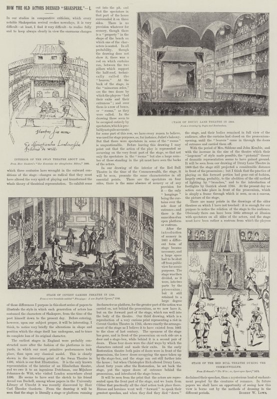 Comment les anciens acteurs habillaient "Shakspere" (gravure) - English School