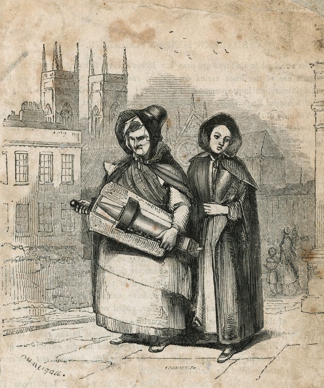 Vielle à roue portée par mère et fille - English School