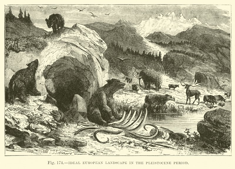Paysage européen idéal de la période du Pléistocène - English School