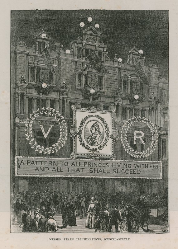 Illuminations ornant Messrs Pears sur Oxford Street - English School