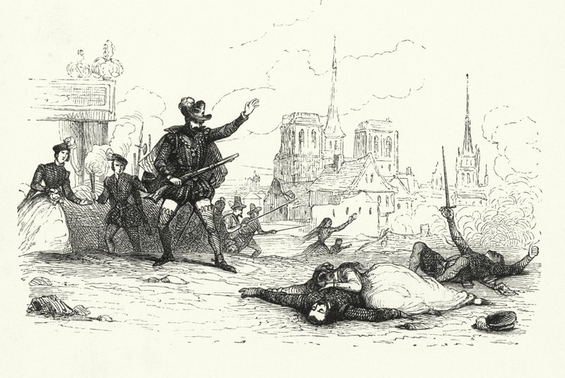 Illustration pour Les Huguenots de Giacomo Meyerbeer (gravure) - English School