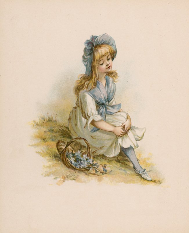 Illustration pour Le Langage des Fleurs (chromolithographie) - English School