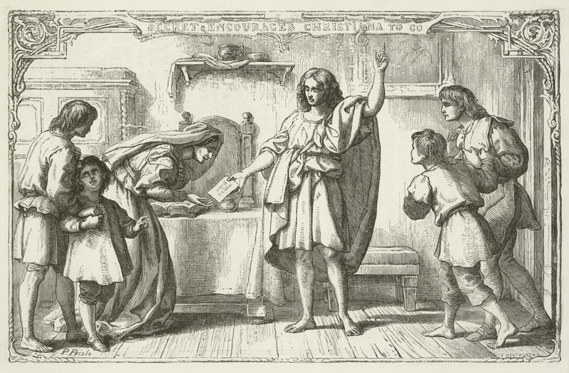 Illustration pour Le Voyage du Pèlerin de John Bunyan - English School