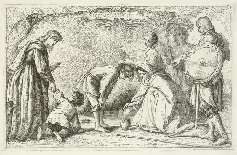 Illustration pour Le Voyage du Pèlerin de John Bunyan - English School